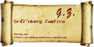 Grünberg Zamfira névjegykártya